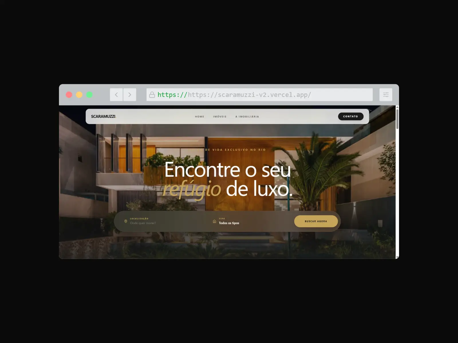 Imobiliária Scaramuzzi — Reengenharia premium para o mercado imobiliário do Rio.